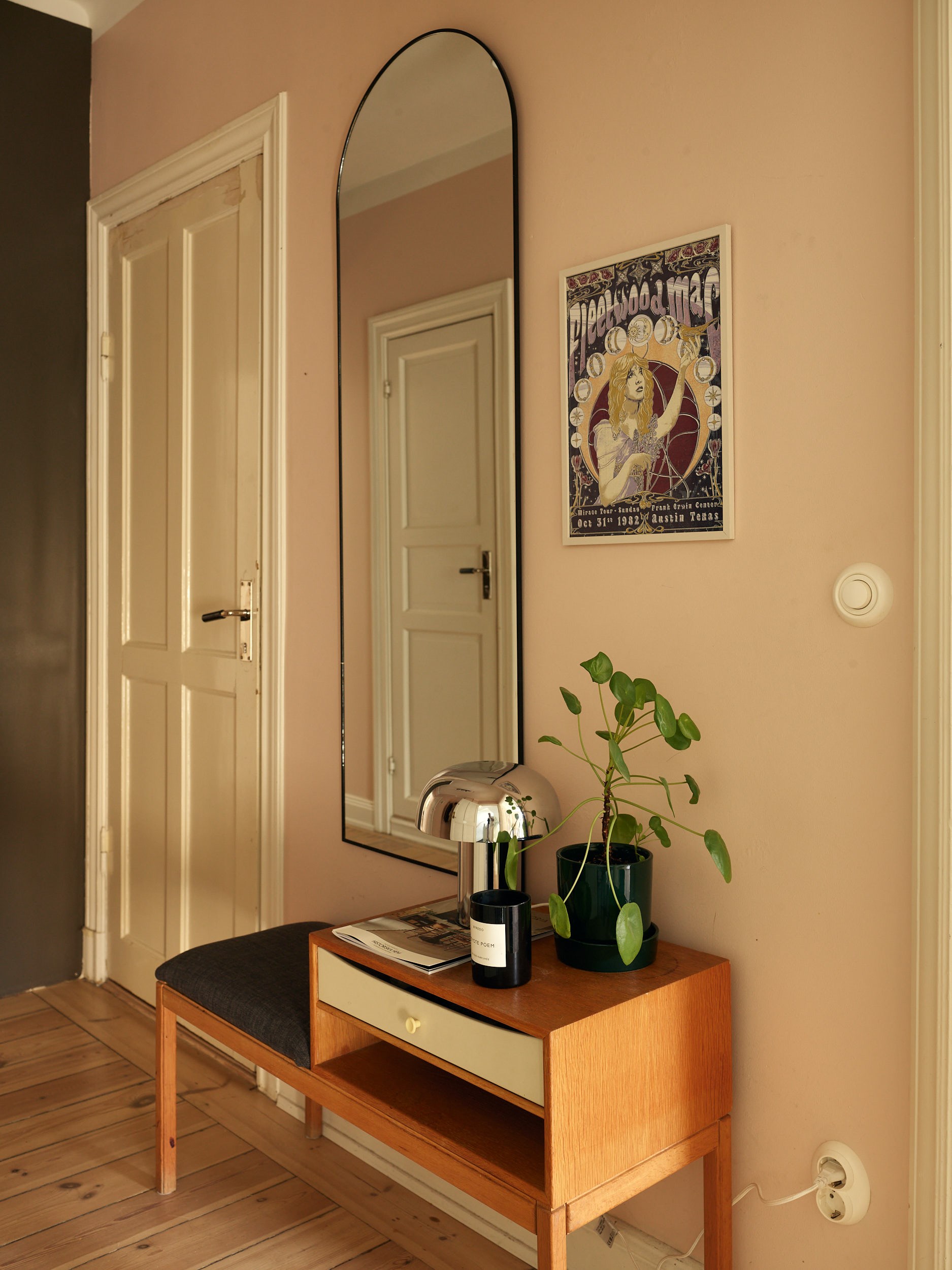 pale pink entryway