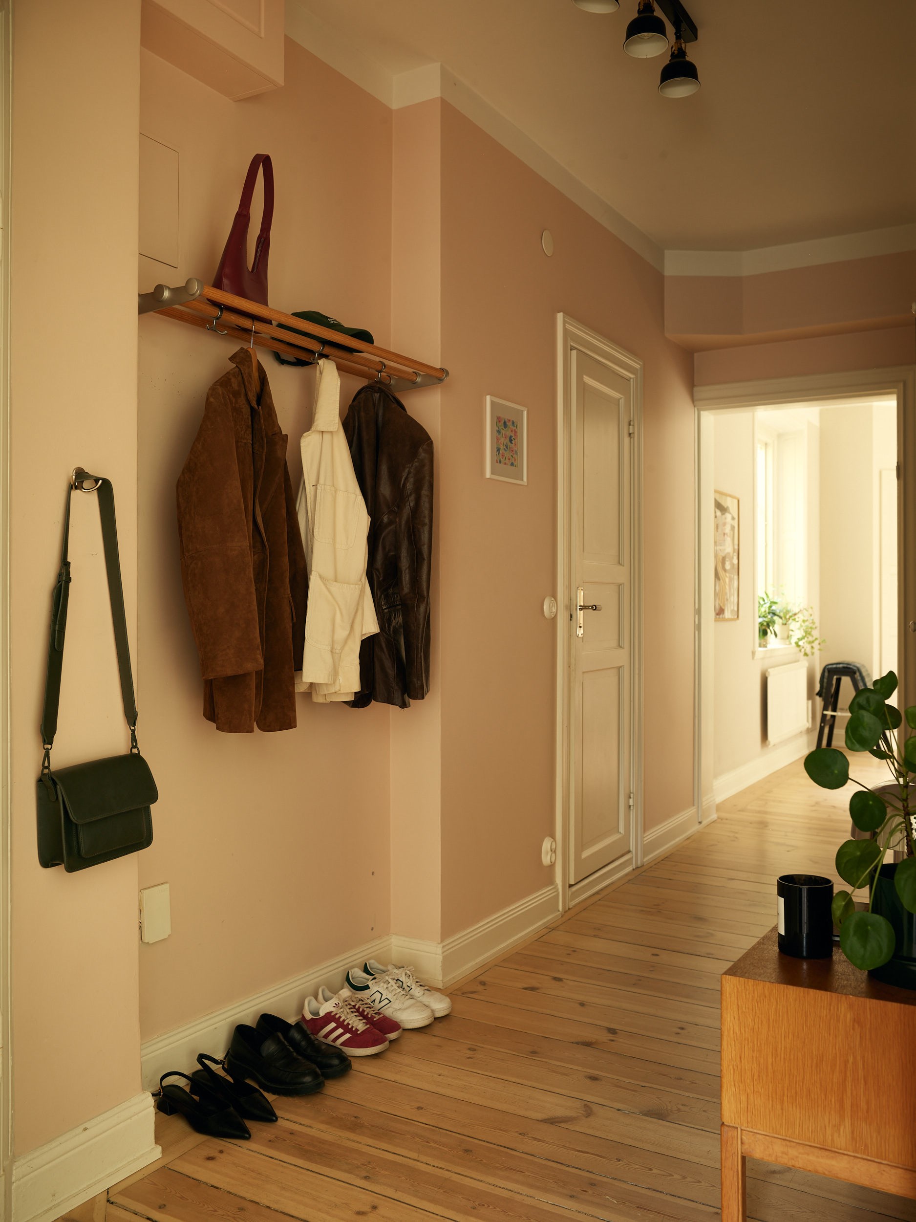 pale pink entryway