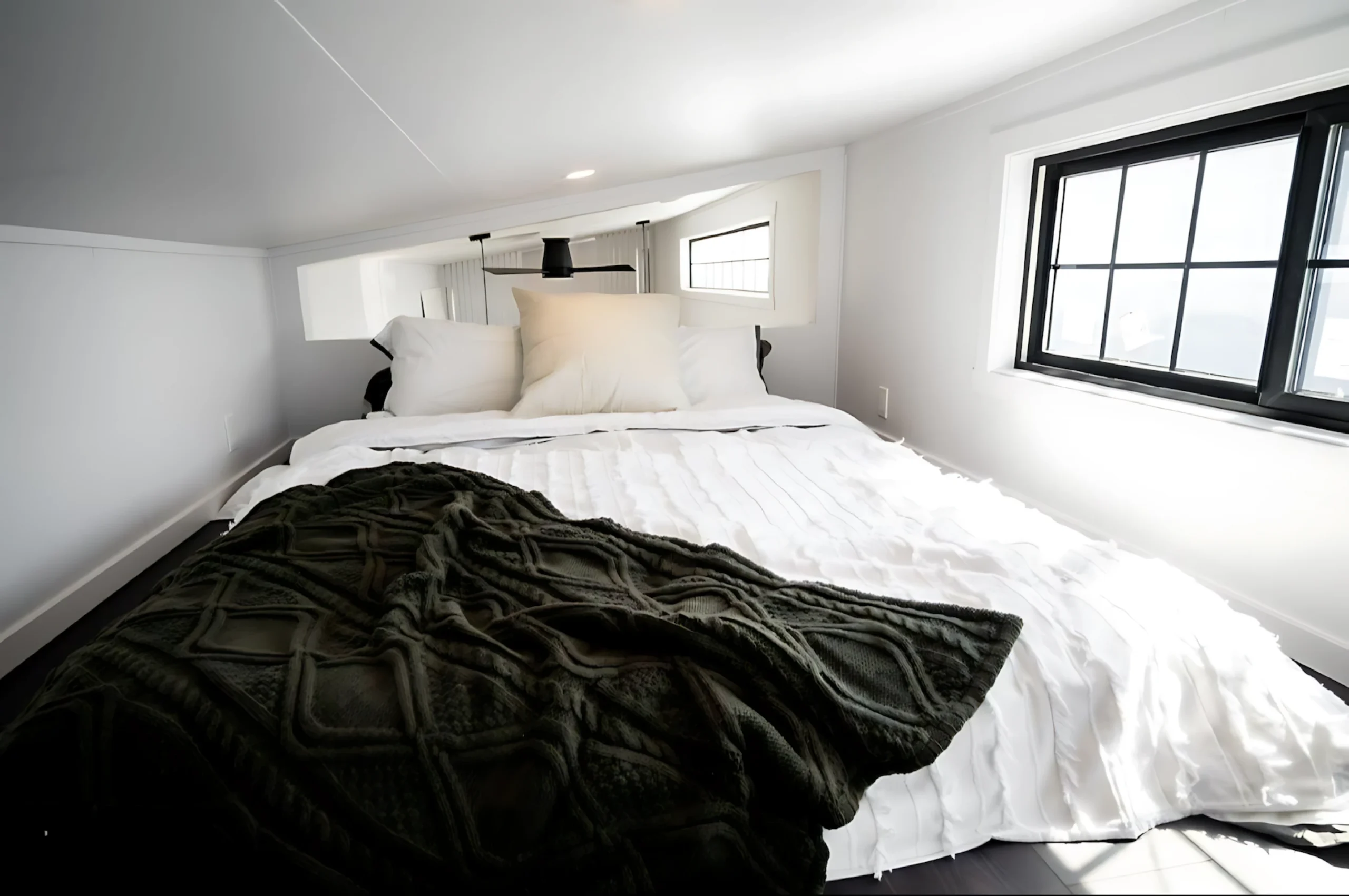 bed on mezzanine 39sqm tiny house Ellice Teacup Tiny Homes bed on mezzanine 39sqm tiny house Ellice Teacup Tiny Homes