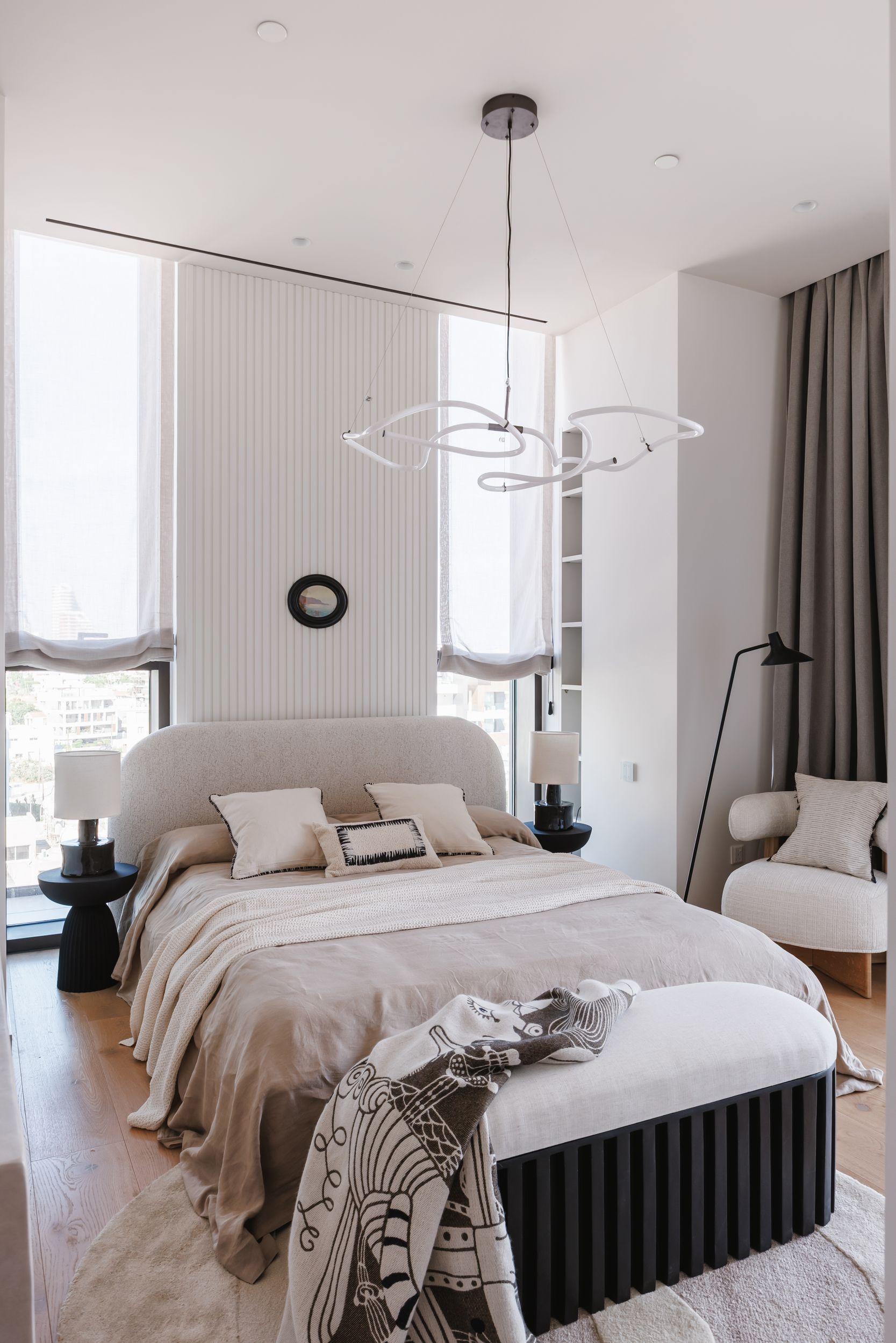 chambre tons naturels décoration contemporaine