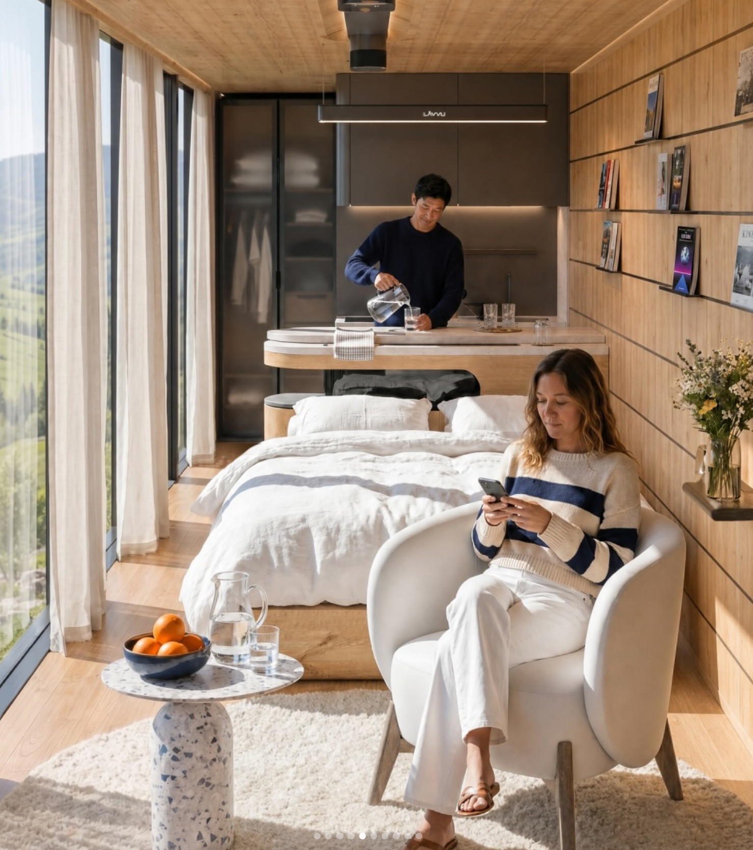 intérieur mini maison modulaire LAVVU Italie intérieur mini maison modulaire LAVVU Italie