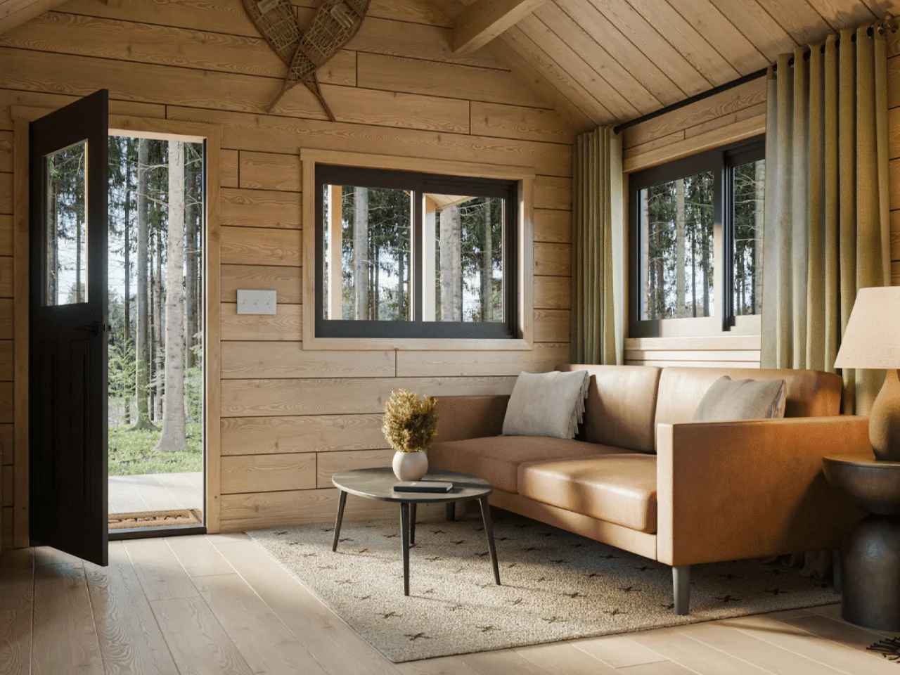 salon cabane en rondins de 37m2 Zook Cabins salon cabane en rondins de 37m2 Zook Cabins
