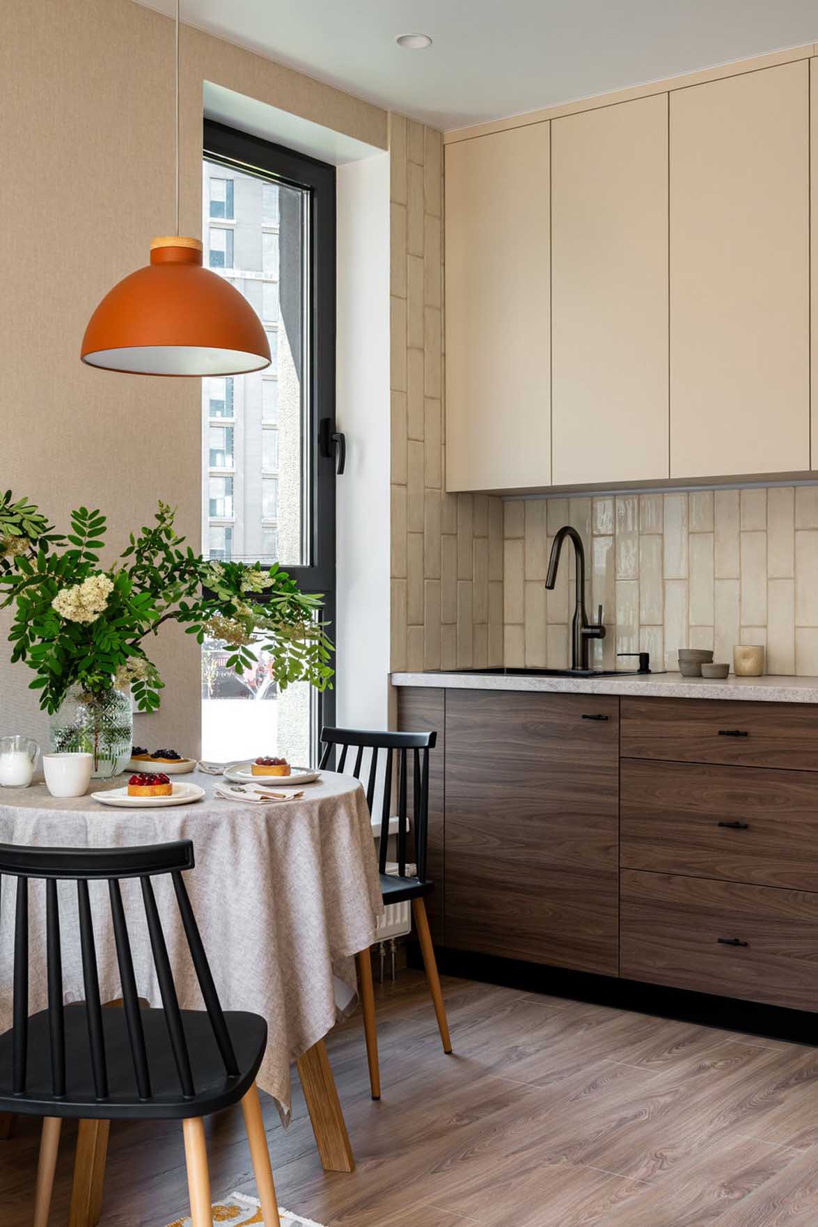 kitchen and dining room contemporary decor 38sqm apartment