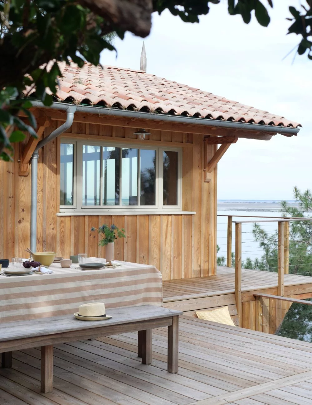 maison en bois bassin d maison en bois bassin d'Arcachon le Cap Ferret vue mer décoration contemporaine