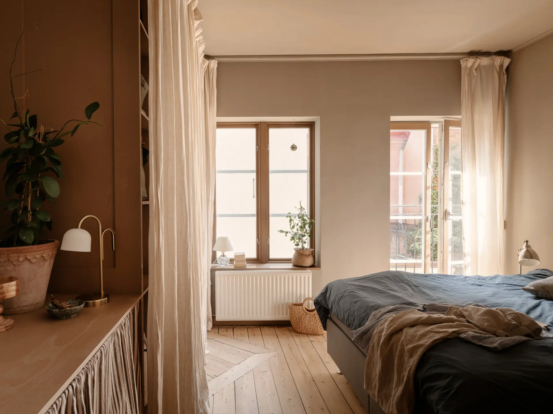 bedroom 56sqm apartement Scandinavian decor