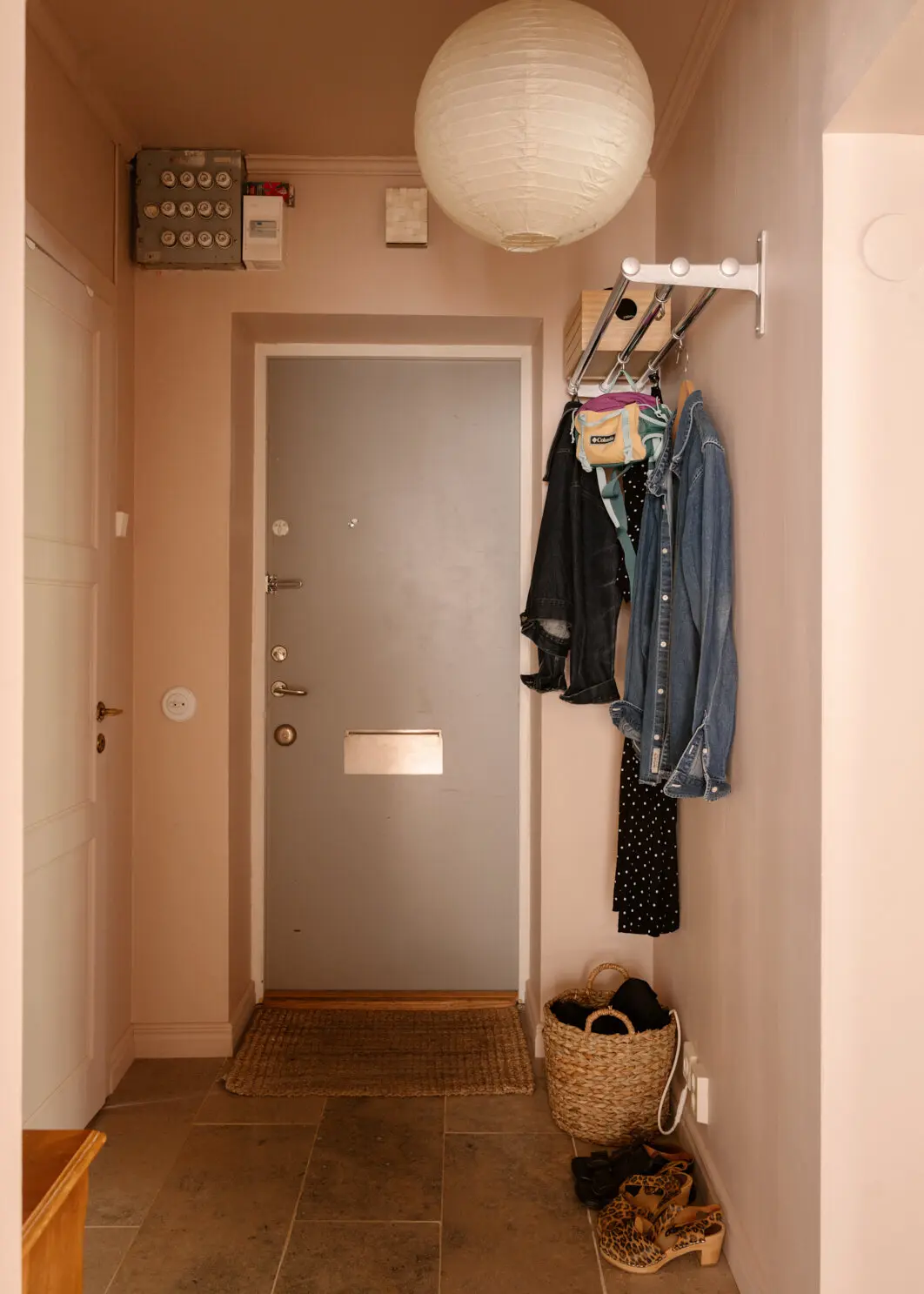 light pink entryway