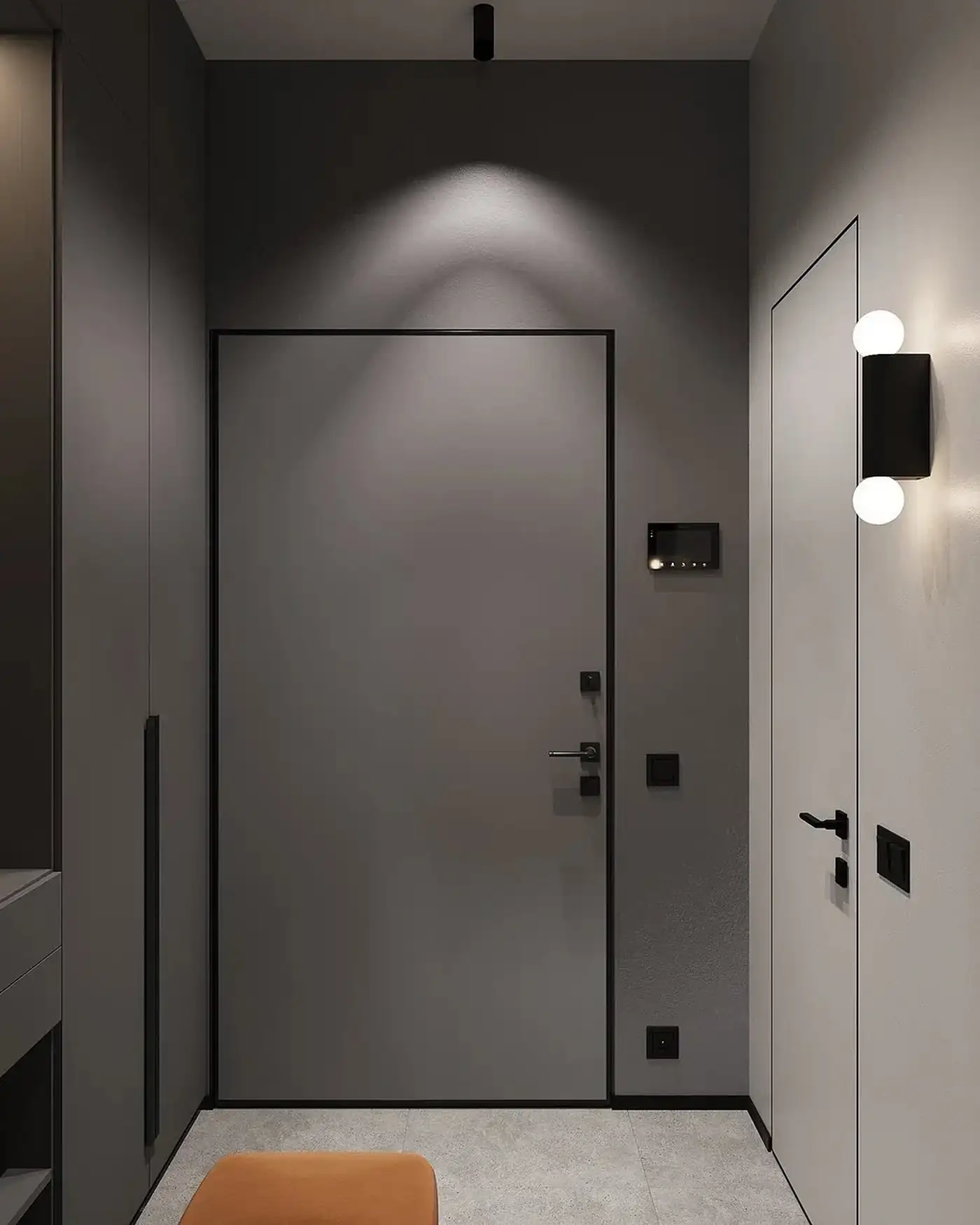 entrée grise studio de 26m2
