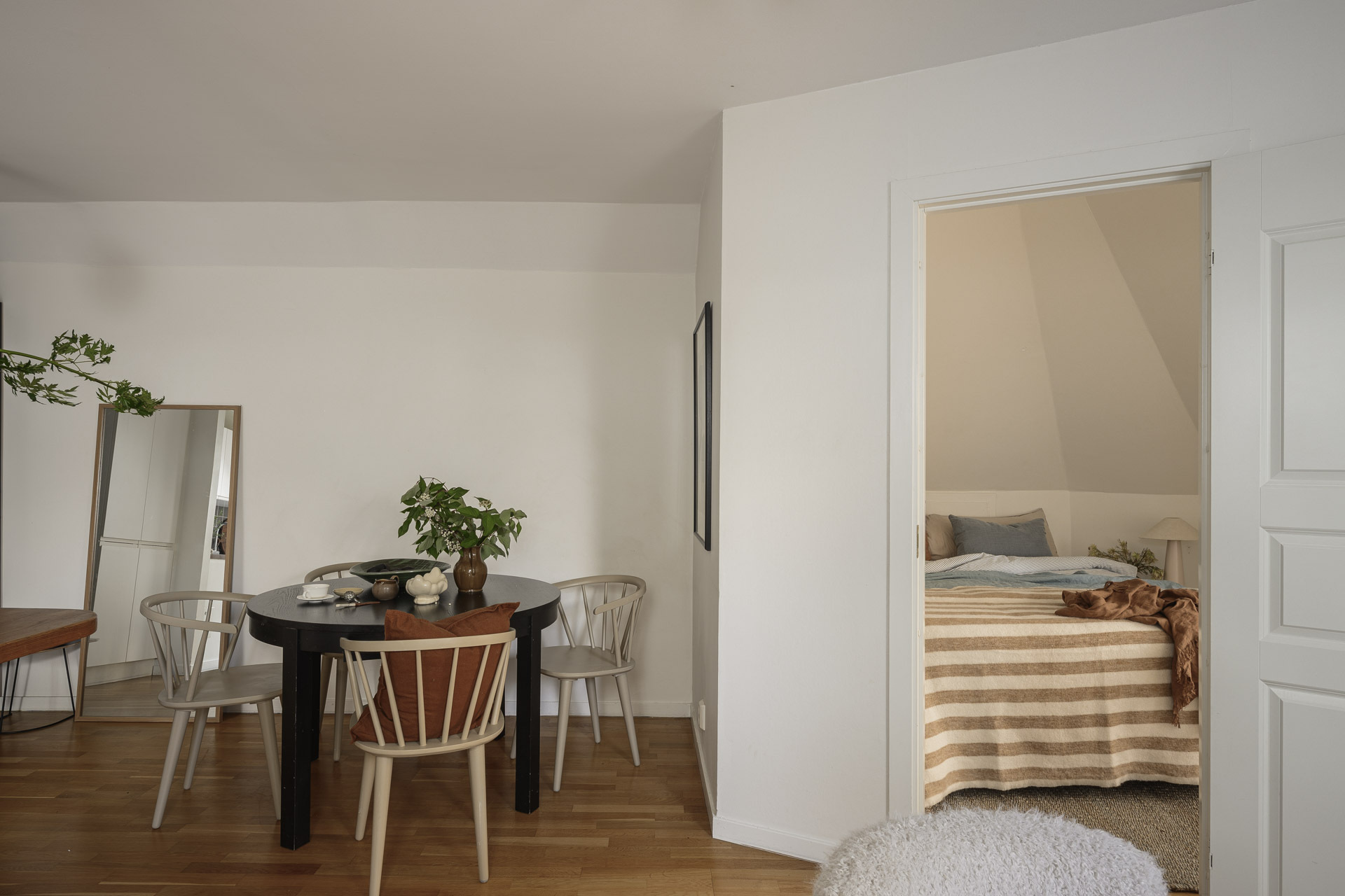 salon et chambre décoration scandinave appartement 49m2