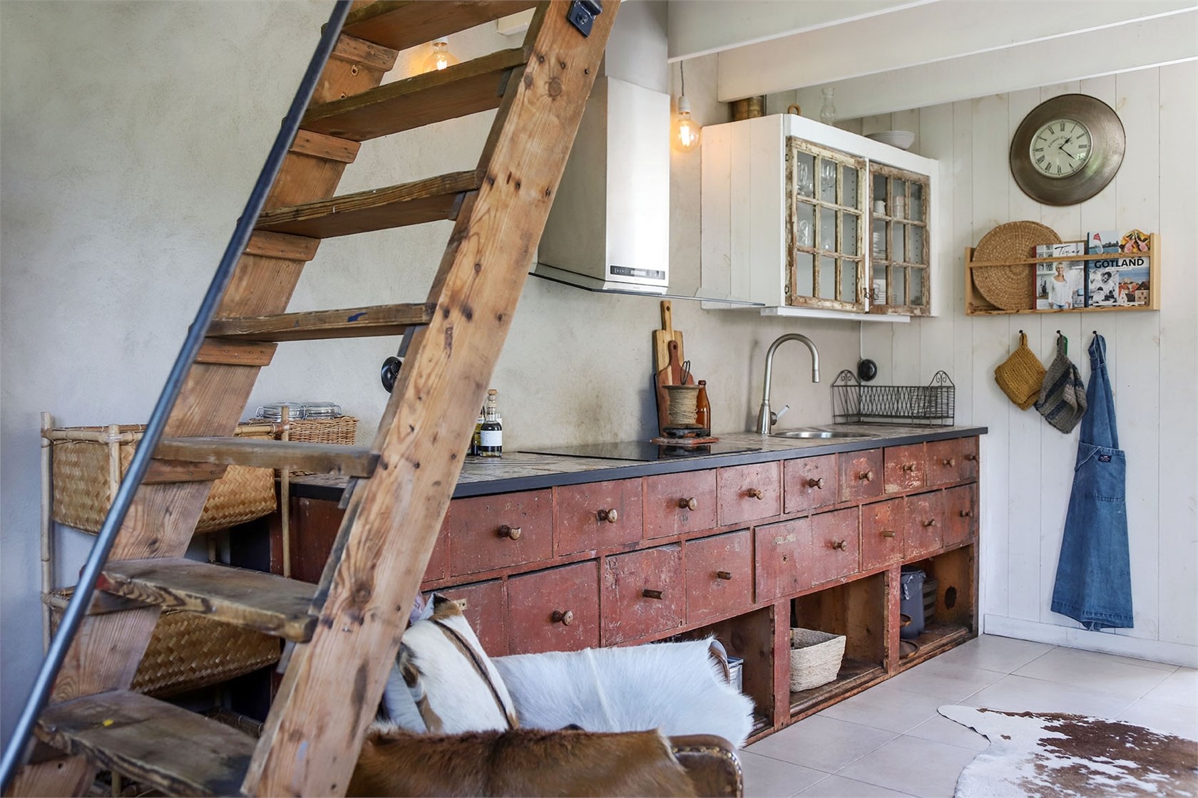 arrière cuisine maison Suède décoration bohème et vintage arrière cuisine maison Suède décoration bohème et vintage