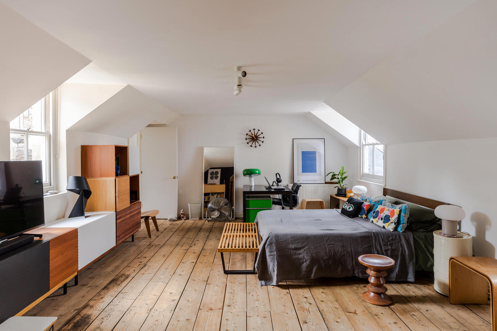 chambre dans combles appartement dans maison géorgienne rénovée Angleterre