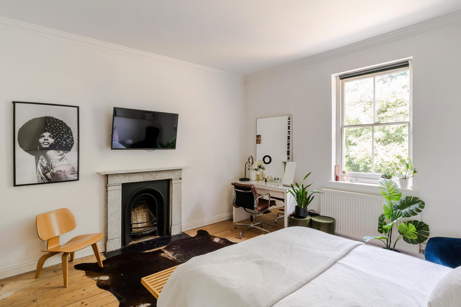 chambre décoration contemporaine appartement dans maison géorgienne rénovée Angleterre