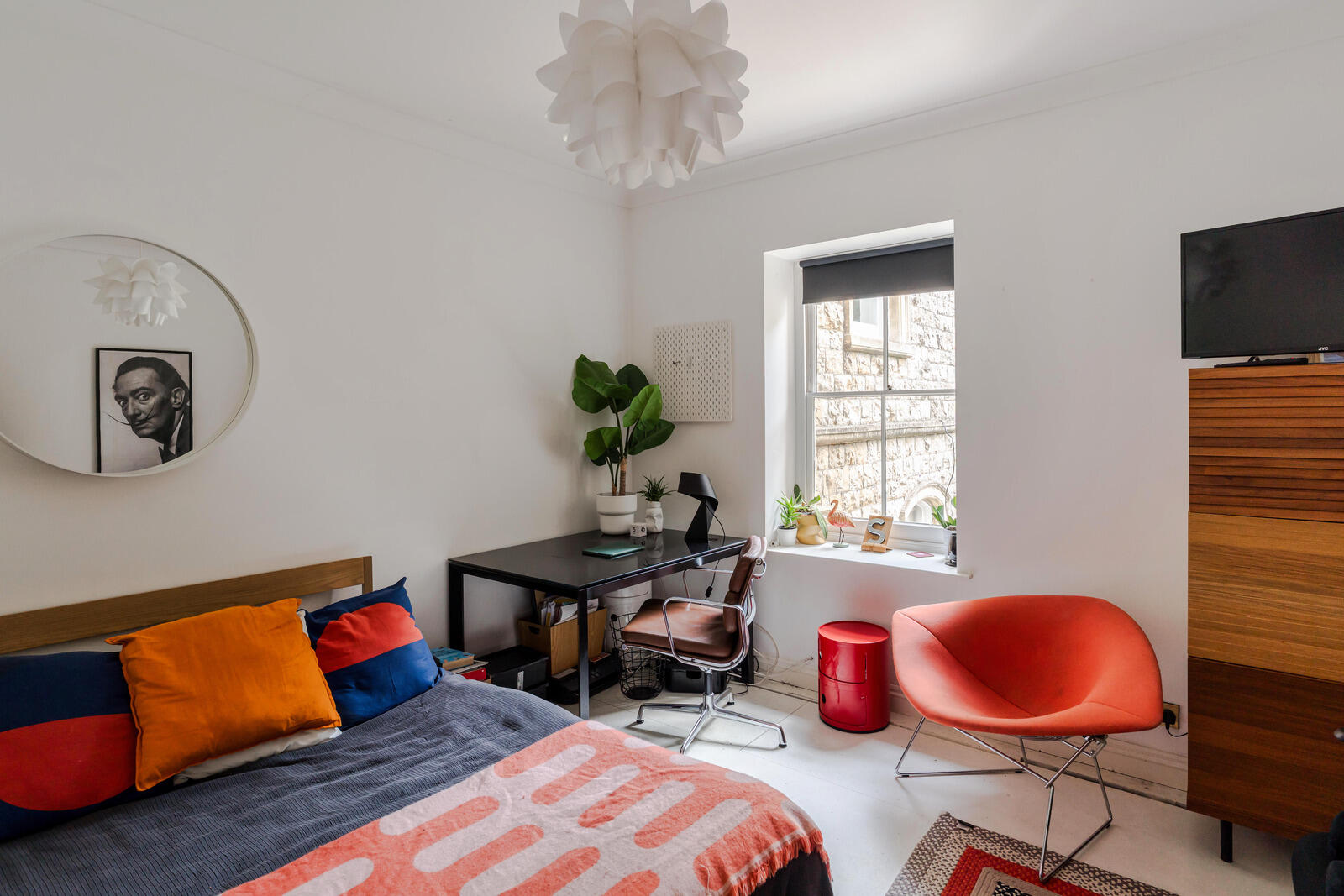 chambre décoration contemporaine appartement dans maison géorgienne rénovée Angleterre