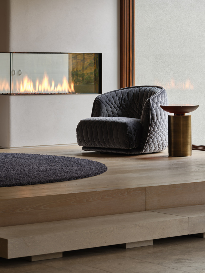 living room contemporary house with fireplace