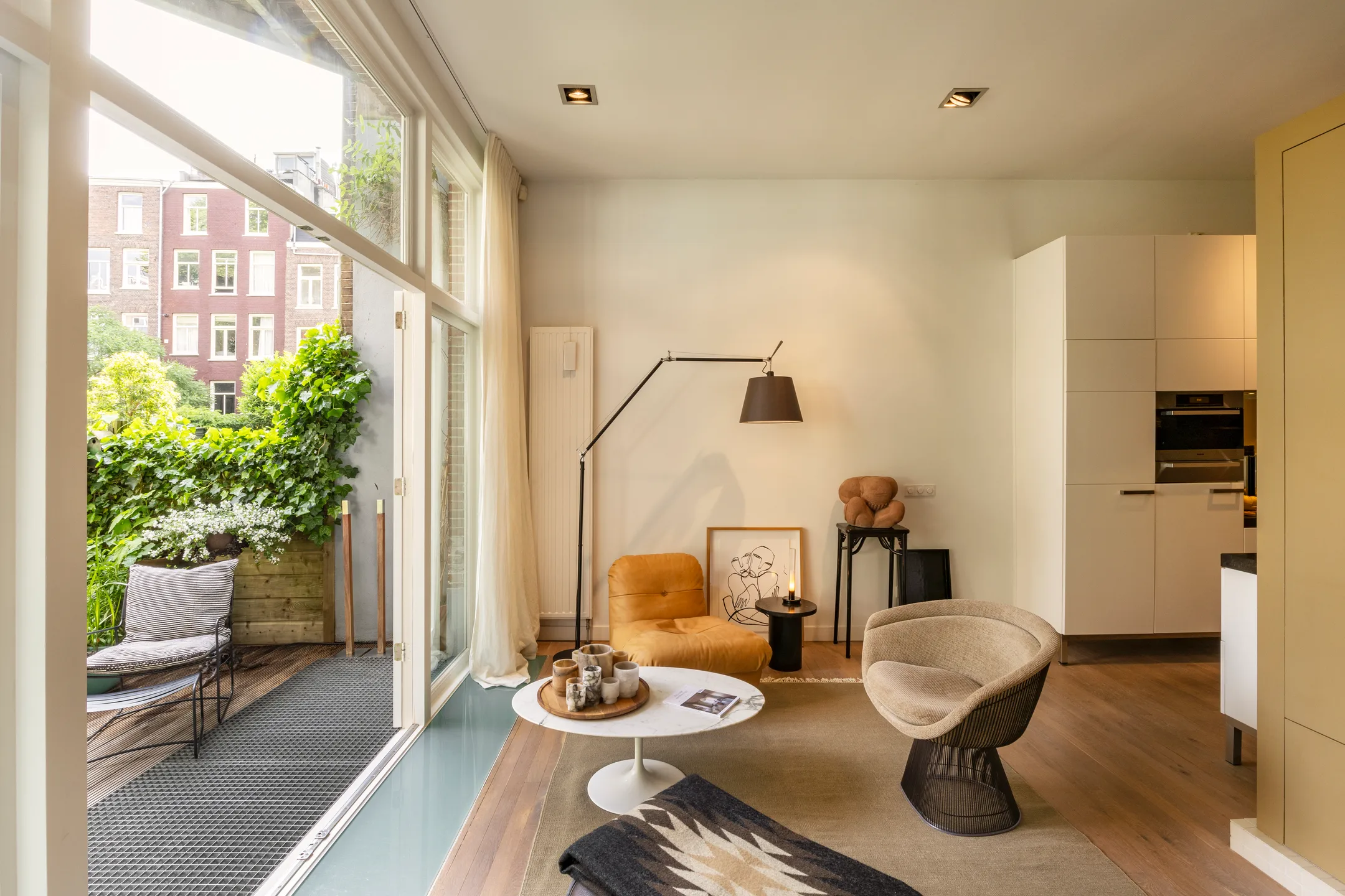 kitchen and living room 191sqm duplex apartment contemporary decor Amsterdam