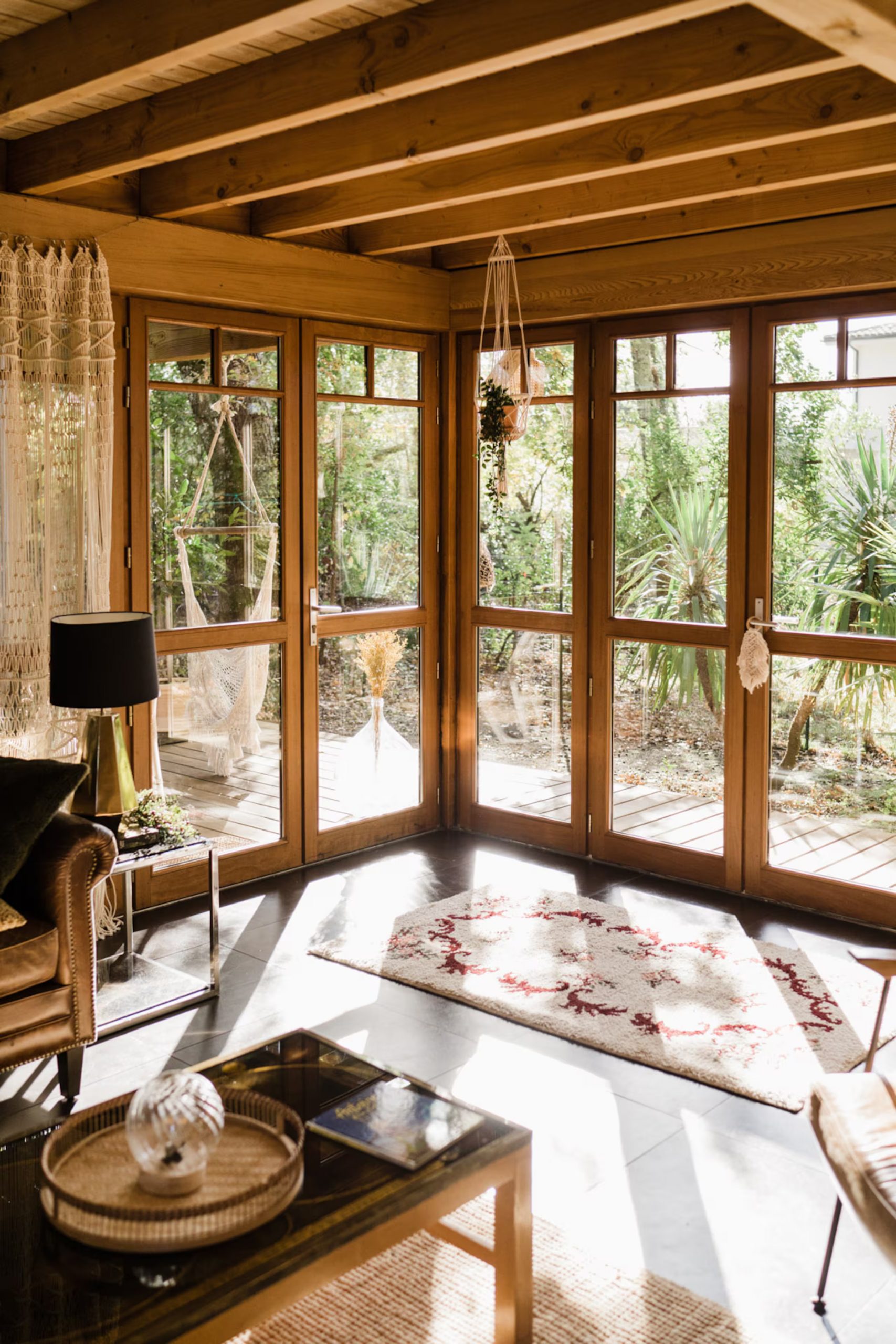 salon décoration vintage petite maison en bois de 67m2 pour les vacances Bassin d'Arcachon