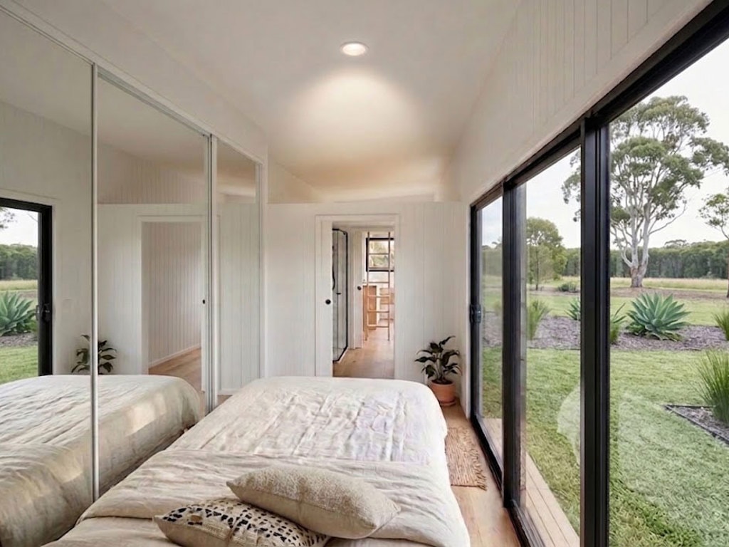 chambre avec grand placard miroir