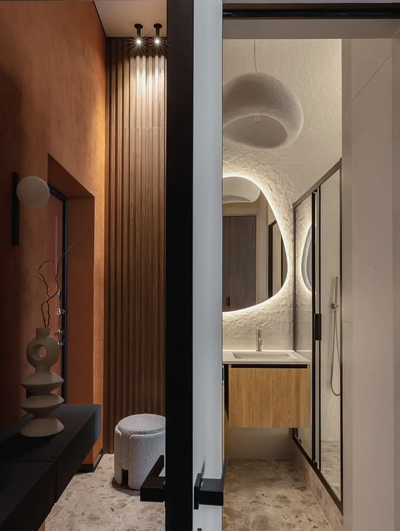 entrée et salle de bain studio de 36m2 décoration contemporaine entrée et salle de bain studio de 36m2 décoration contemporaine