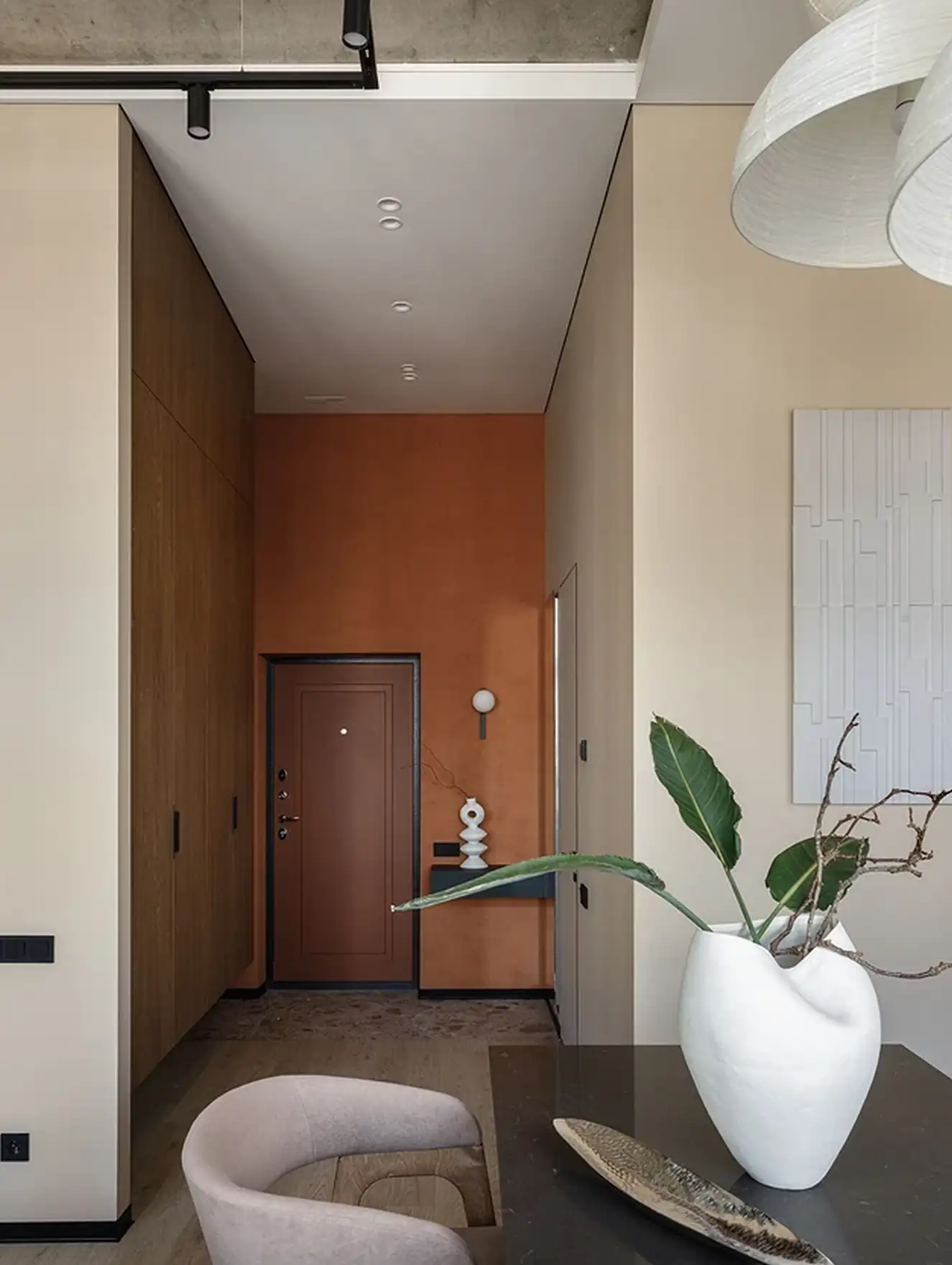 entrée sol terrazzo studio de 36m2 décoration contemporaine entrée sol terrazzo studio de 36m2 décoration contemporaine