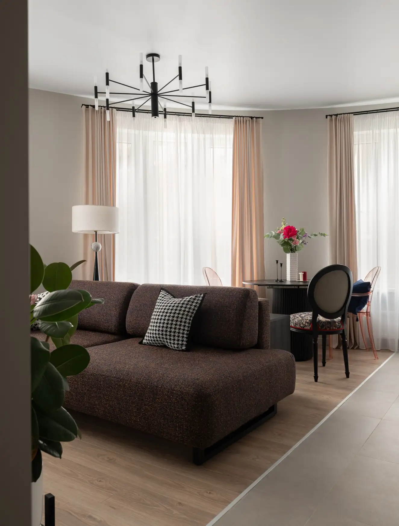salon petit appartement de 44m2 décoration contemporaine