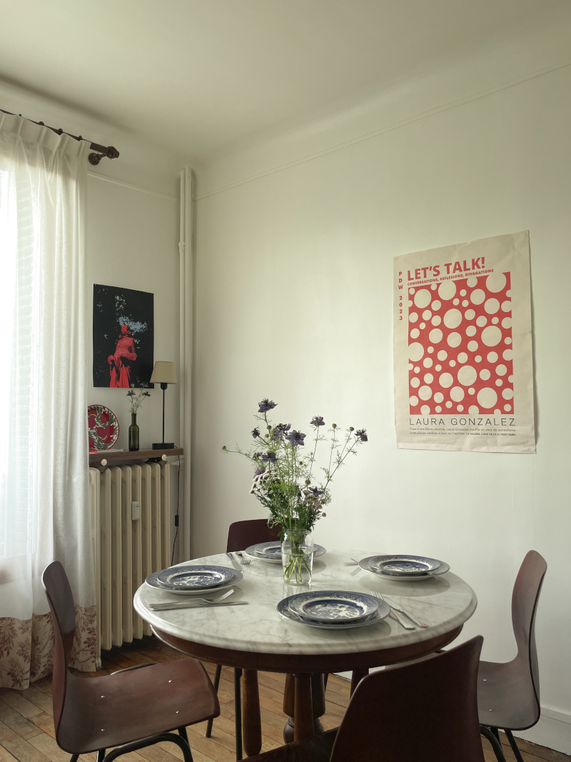 salle à manger appartement parisien de 64m2 décoration vintage