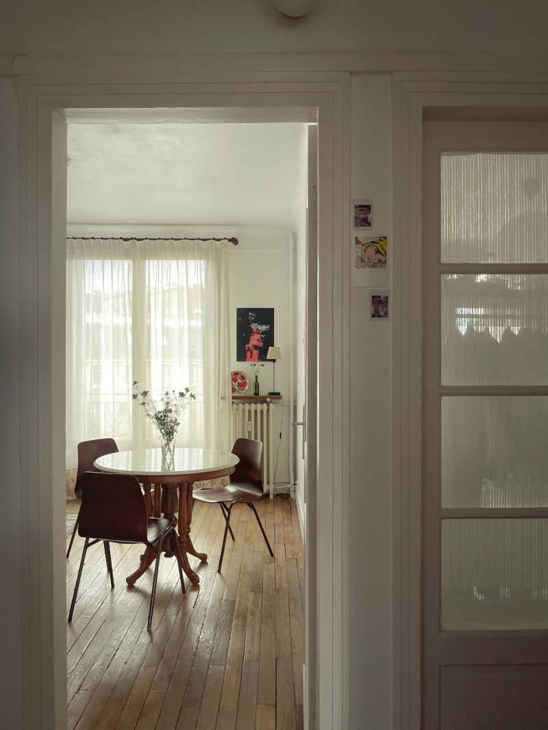 salle à manger appartement parisien de 64m2 décoration vintage