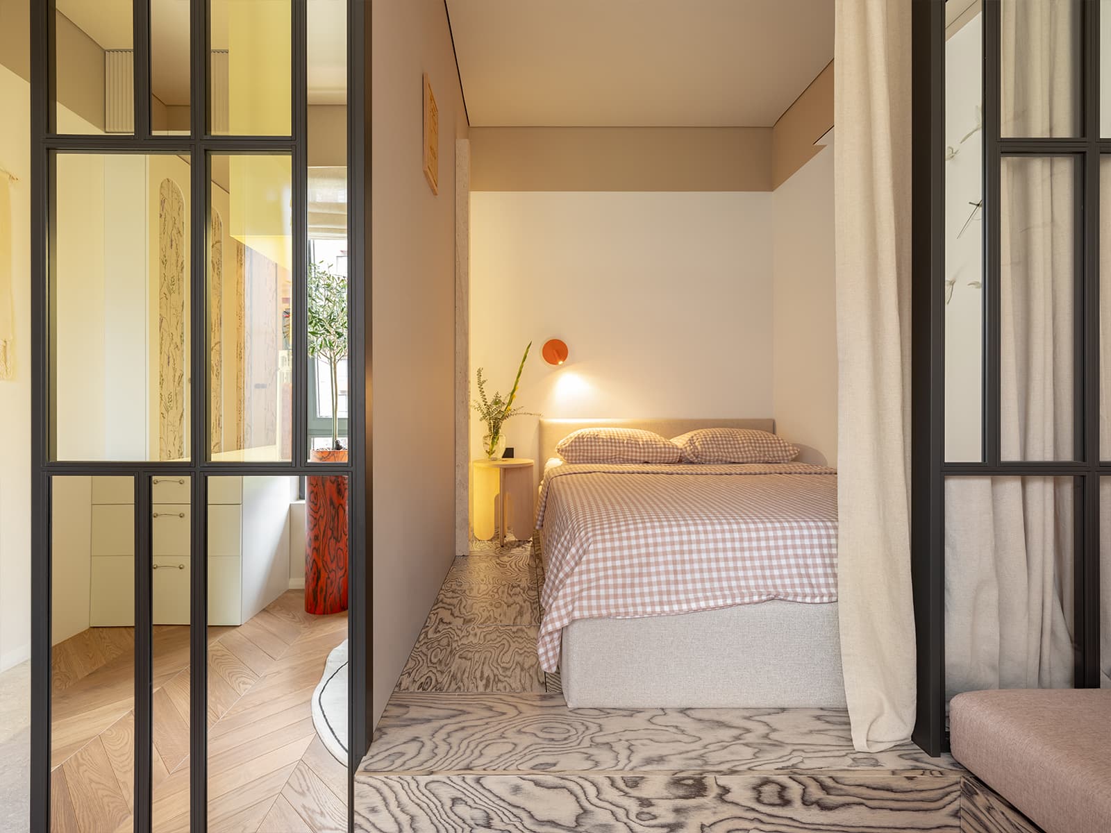 salon et chambre avec verrière studio de 23m2 décoration contemporaine salon et chambre avec verrière studio de 23m2 décoration contemporaine