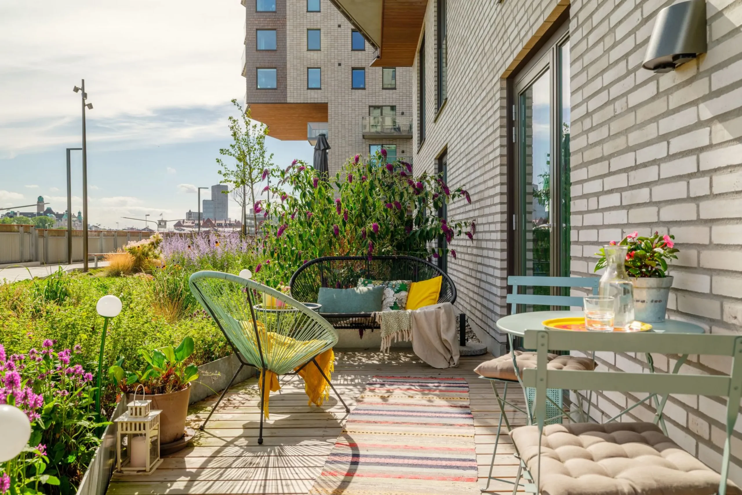 sunny coloured terrace