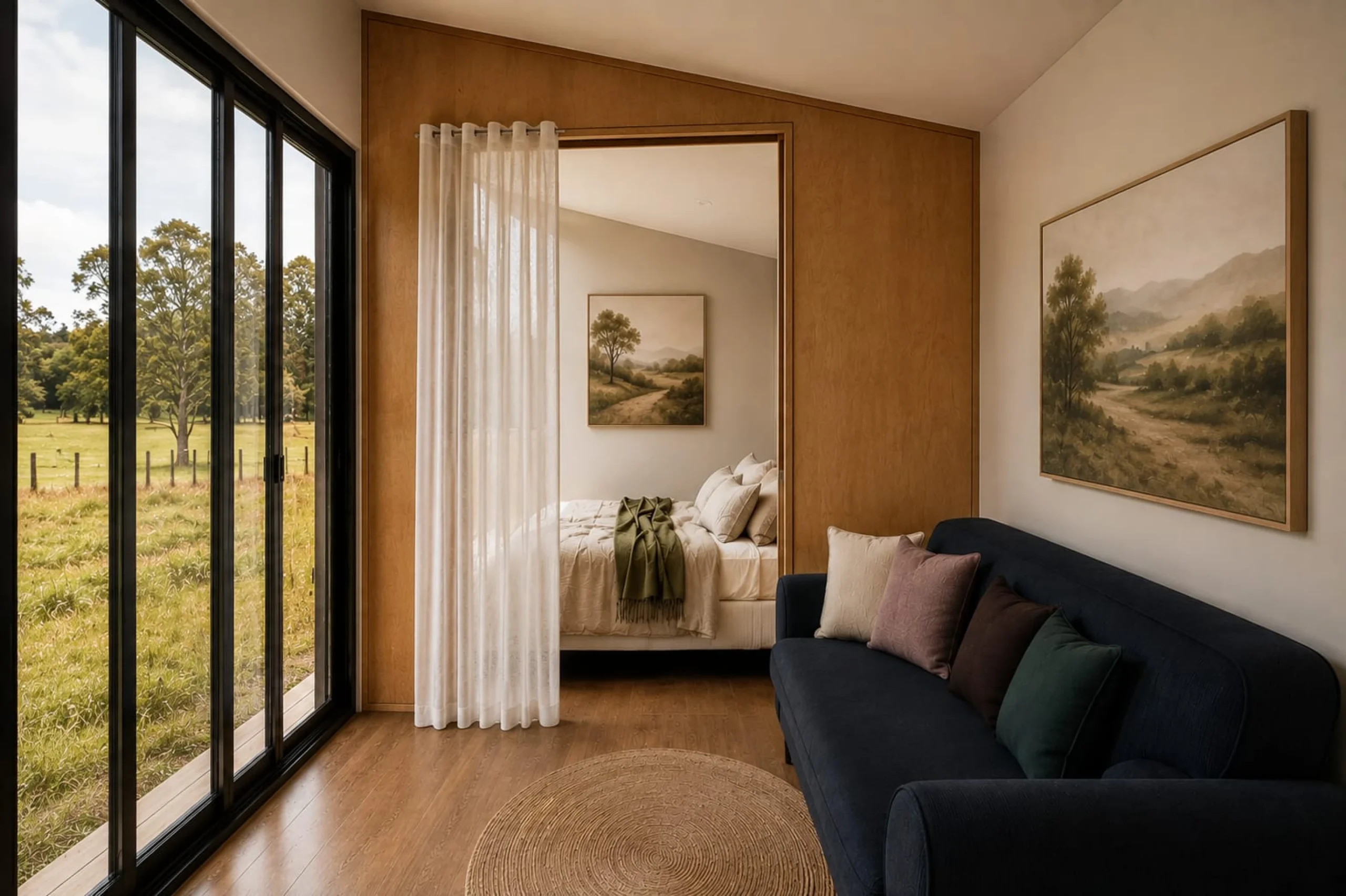 intérieur tiny house Nido noire de 13m2