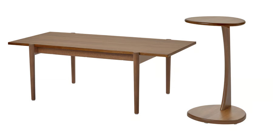 set IKEA 2026 tables couleur noyer Ugglerum style mid-century modern set IKEA 2026 tables couleur noyer Ugglerum style mid-century modern