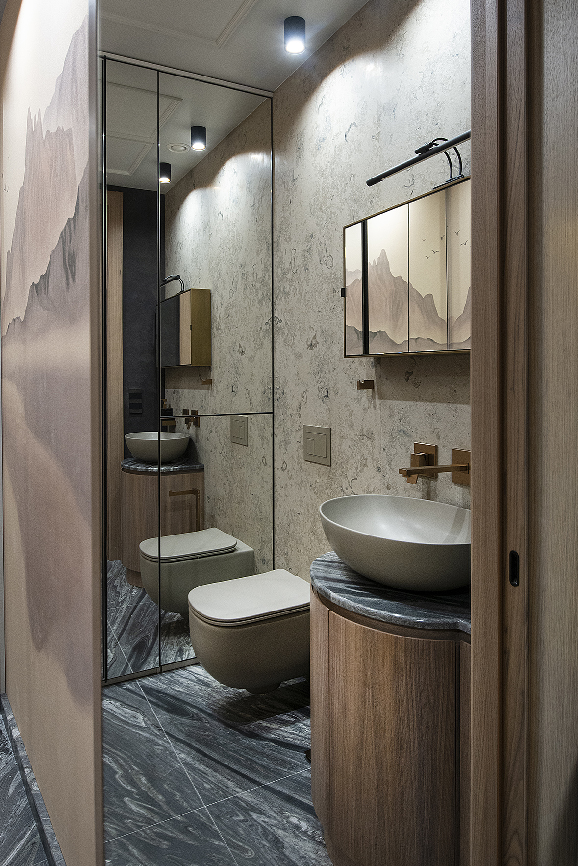 designer marble restroom