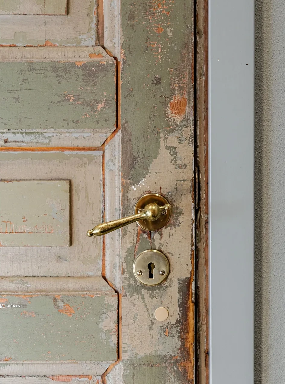 historic patinated wooden door