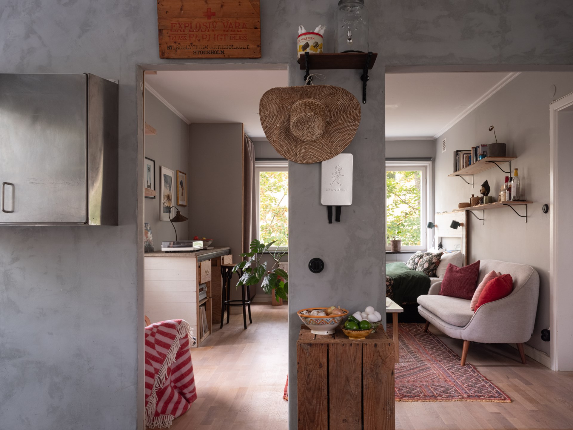 living room and semi open kitchen 42sqm studio Scandinavian decor living room and semi open kitchen 42sqm studio Scandinavian decor