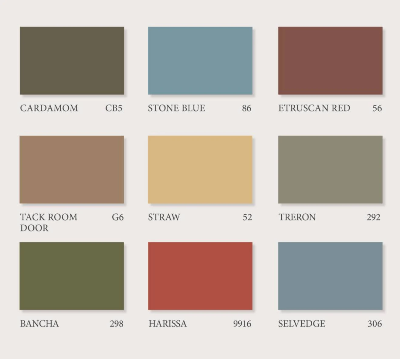 palette Farrow & Ball palette Farrow & Ball