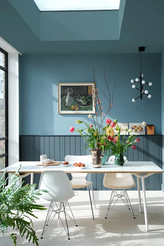salle à manger murs bleus Farrow & Ball salle à manger murs bleus Farrow & Ball