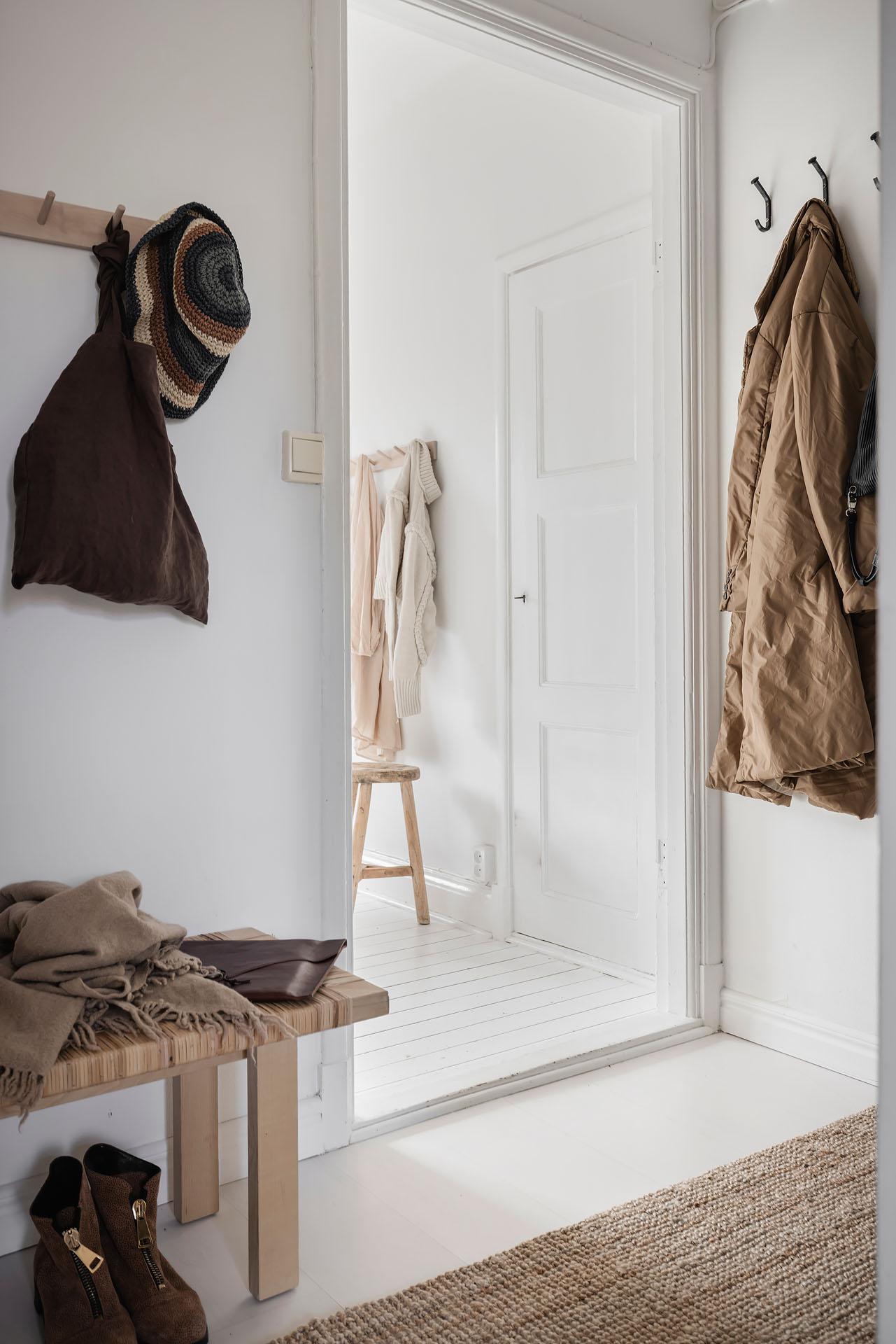 entrée décoration scandinave blanche studio 27m2