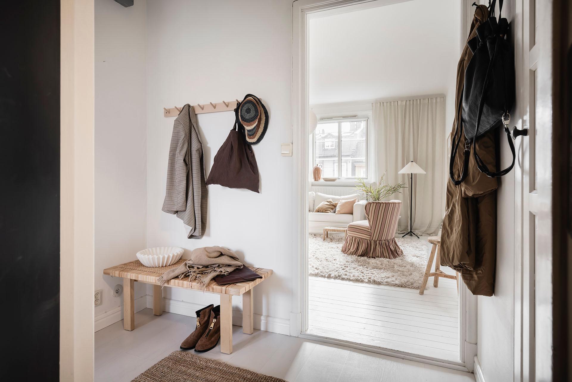 entrée décoration scandinave blanche studio 27m2
