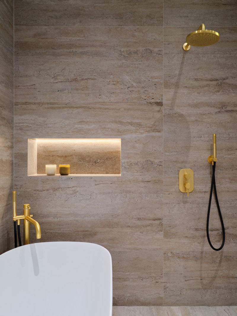salle de bain design travertin avec baignoire îlot salle de bain design travertin avec baignoire îlot