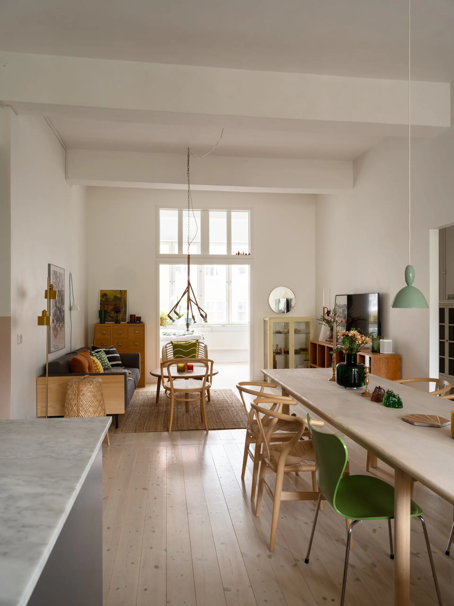 salle à manger et salon décoration scandinave