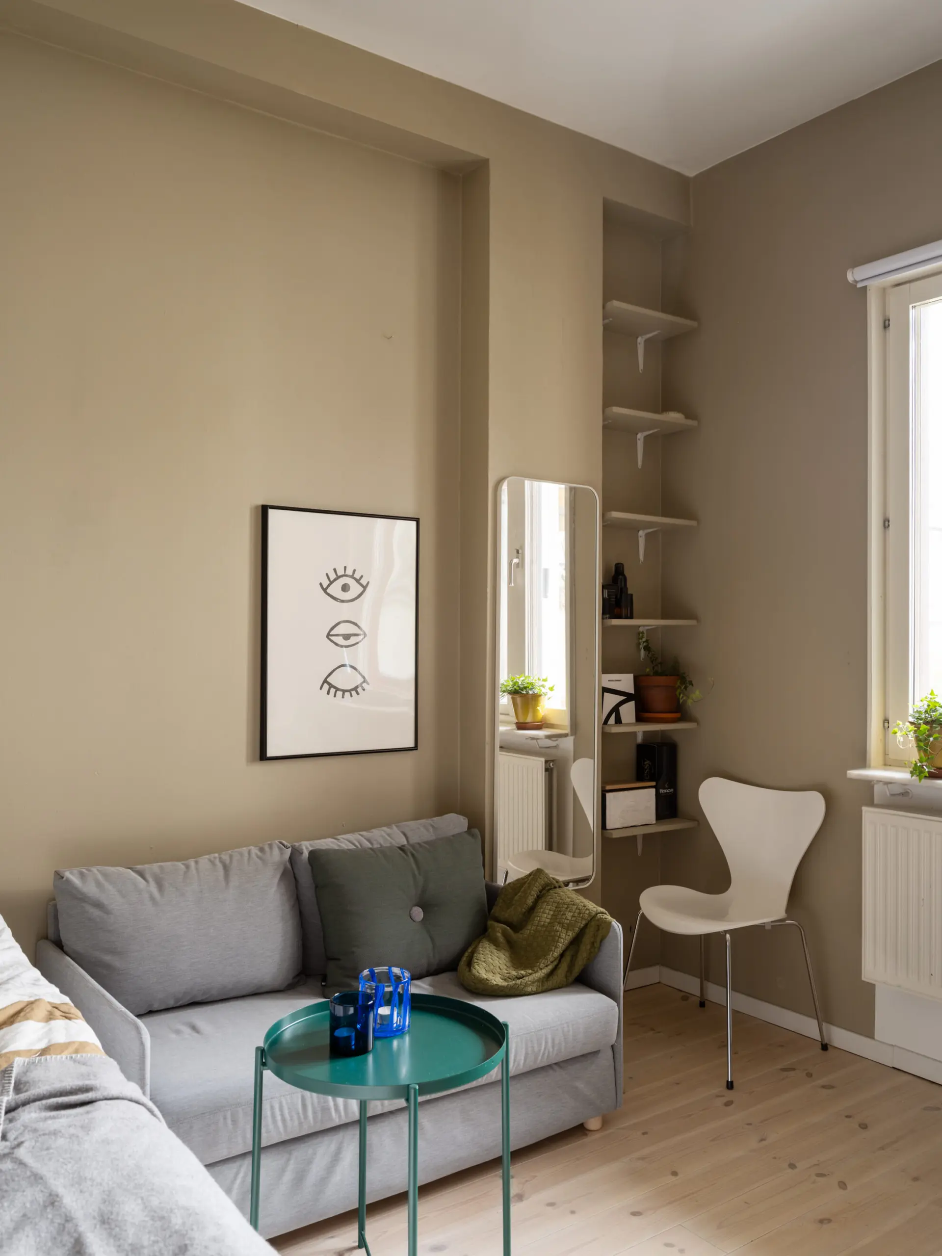 chambre ado beige kaki décoration scandinave