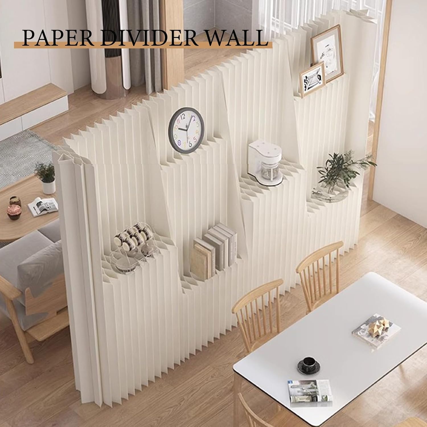 cloison amovible papier avec niches pour séparation pièce 