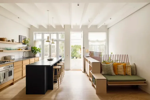 cuisine et salle à manger décoration contemporaine maison victorienne rénovée Londres