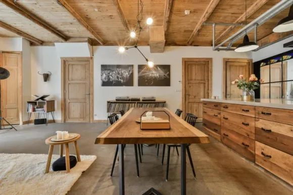 salon sol béton ciré loft 105m2 Amsterdam