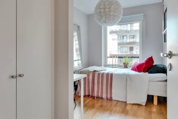 chambre appartement moderne et coloré de 76m2 décoration scandinave