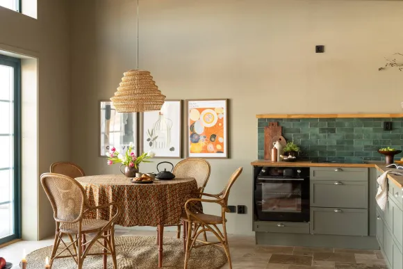 dining room and open kitchen 