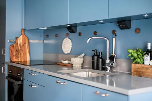 cuisine design bleue