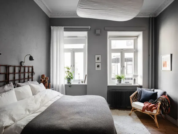 chambre grise décoration contemporaine