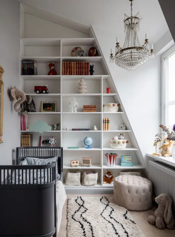 chambre d'enfant décoration grise