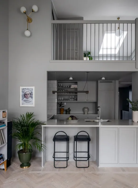 cuisine ouverte appartement en duplex