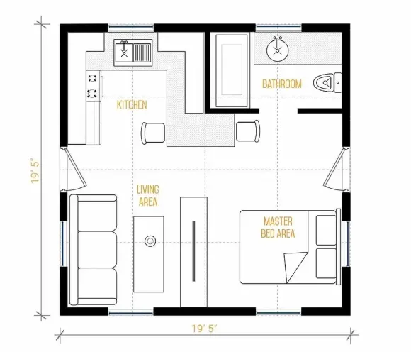 plan petite maison 34m2