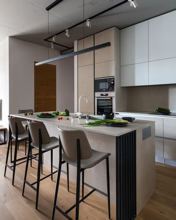 cuisine ouverte 90m2 décoration contemporaine